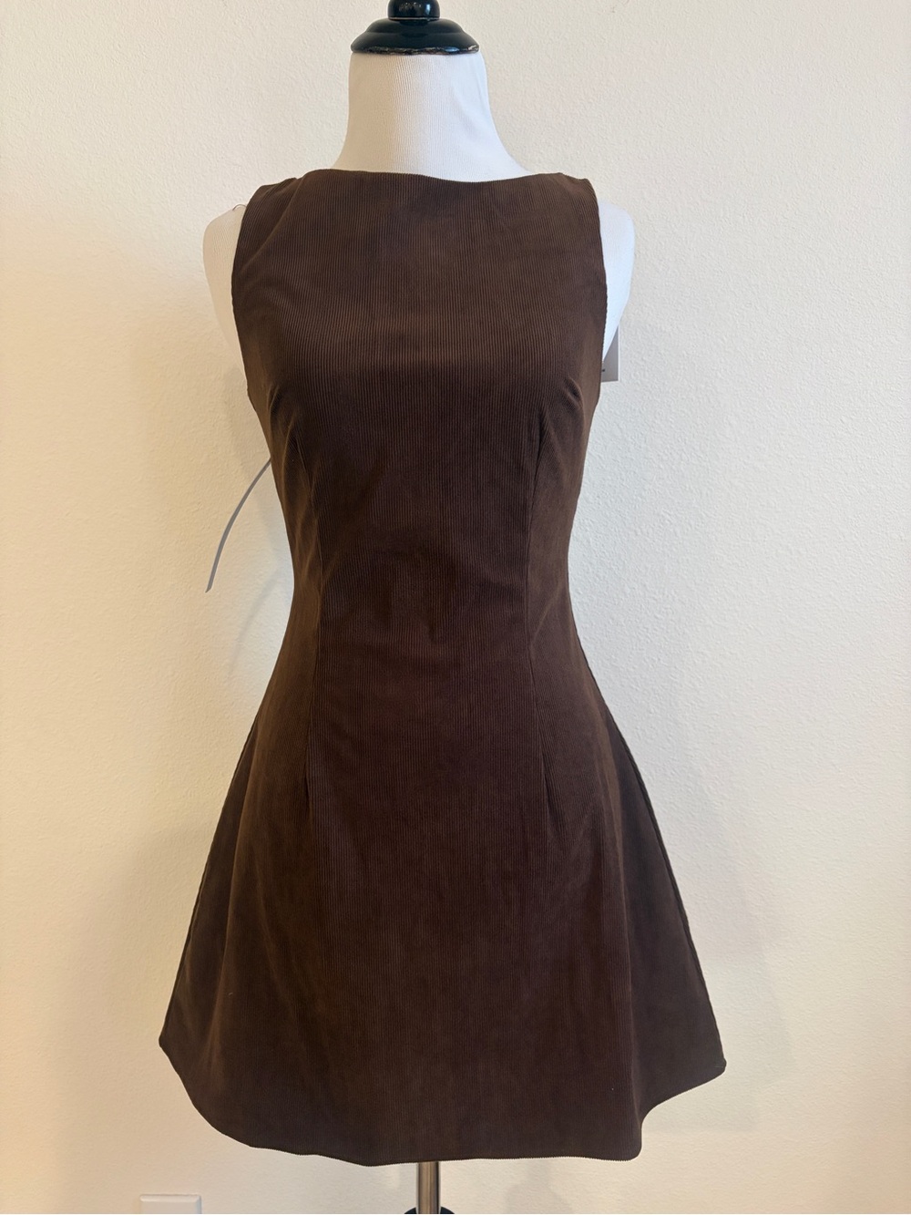 Princess Polly Alfalfa Chocolate Brown Sleeveless Tie-Back Mini Dress - Picture 2 of 9